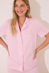 Womensecret Pijama camisera de algodón rosa rosa