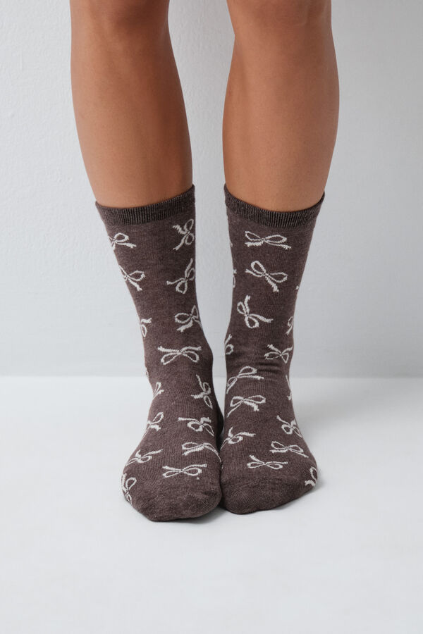 Women'secret Pack 6 calcetines largos lazos navide&ntilde;os estampado