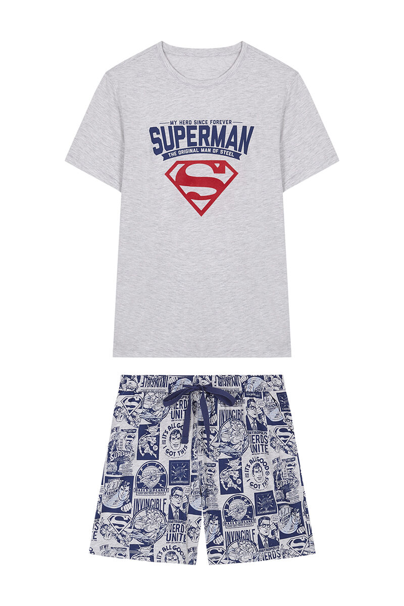 Pijama corta hombre 100 algodon Superman gris Ropa de dormir de hombre WomenSecret MX