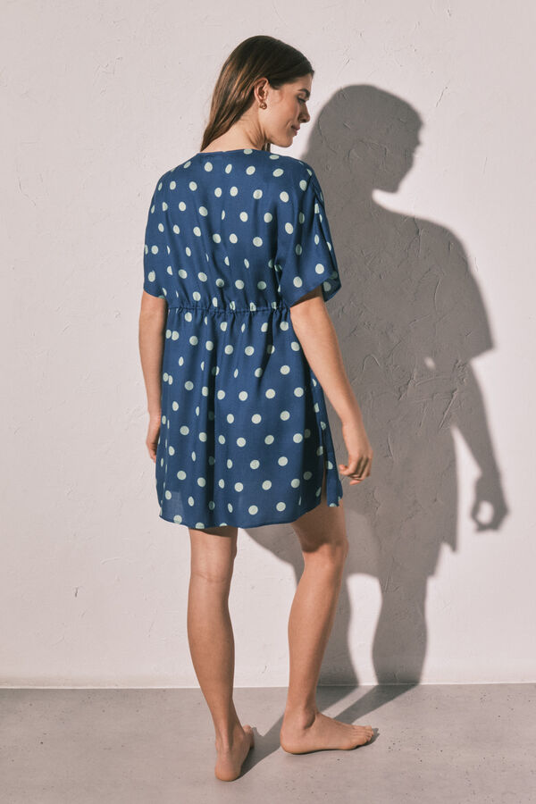 Women'secret T&uacute;nica corta estampado de puntos de crep&eacute; ligero estampado