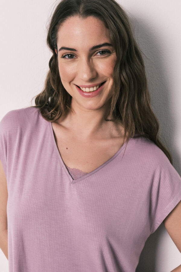 Women'secret Pijama capri tacto suave de viscosa rosa rosa