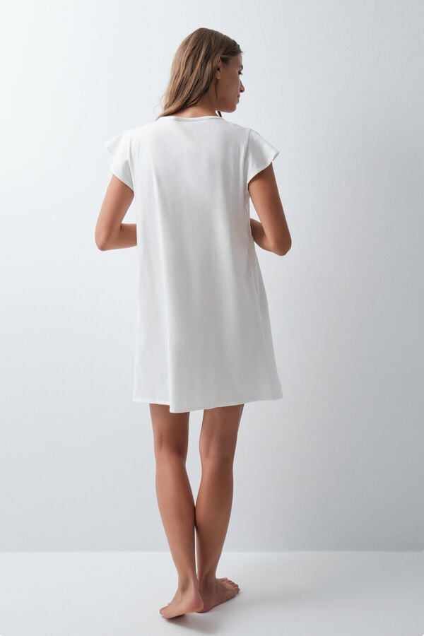 Women'secret Camis&oacute;n corto de volantes blanco blanco
