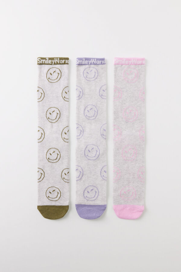 Womensecret Pack 3 calcetines medios algodón SmileyWorld gris