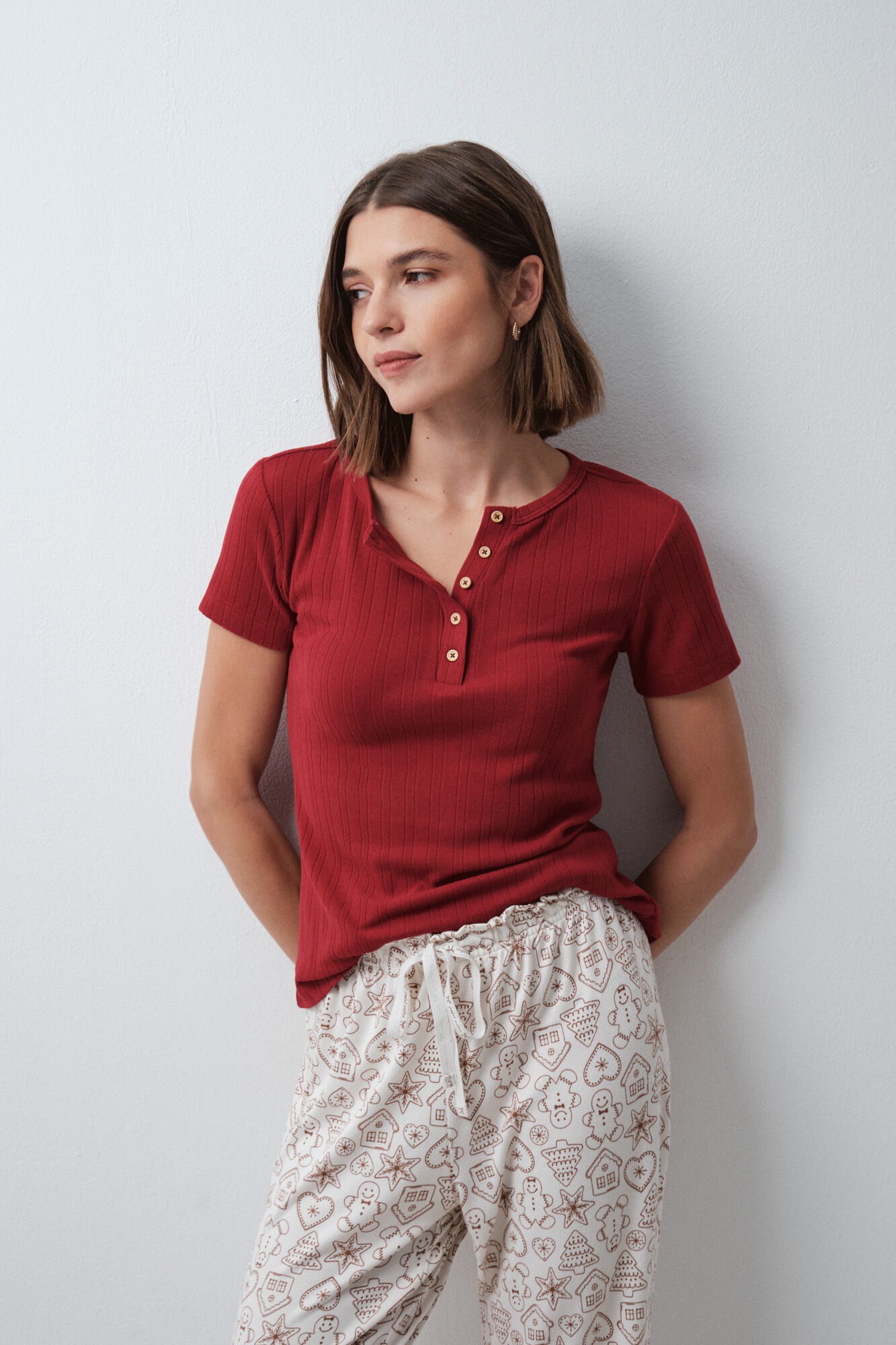 Women'secret Playera manga corta granate