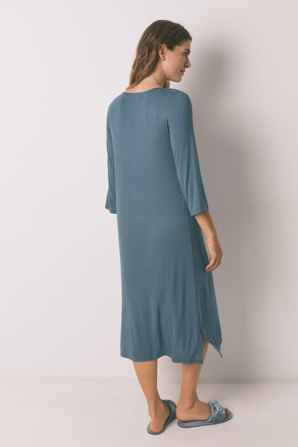 Womensecret Camisón midi de viscosa verde verde