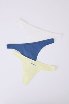 Womensecret Pack 3 tangas blanco, amarillo, azul blanco
