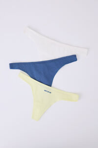 Womensecret Pack 3 tangas blanco, amarillo, azul blanco