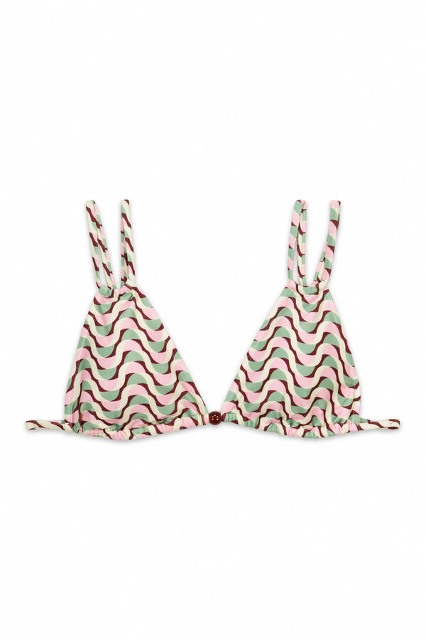 Women'secret Top bikini triangular estampado geom&eacute;trico estampado