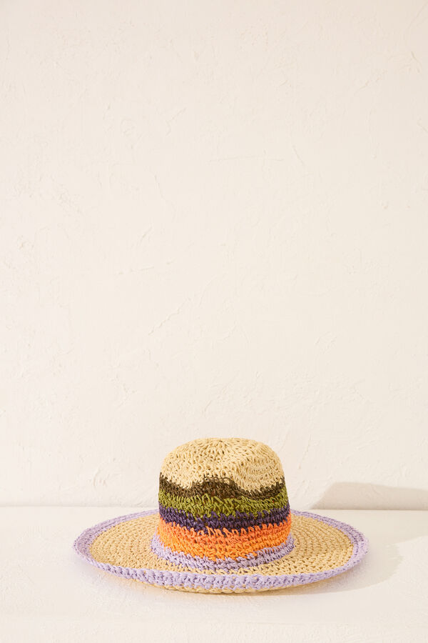 Womensecret Sombrero de rafia color NATURAL estampado