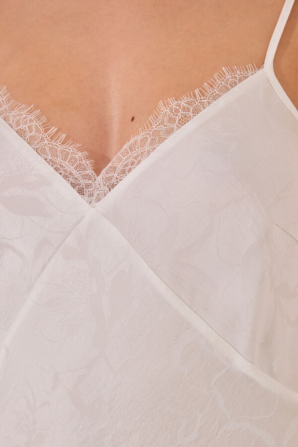 Womensecret Camisón midi satín blanco marfil