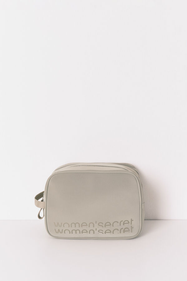 Womensecret Neceser grande de goma color caqui kaki