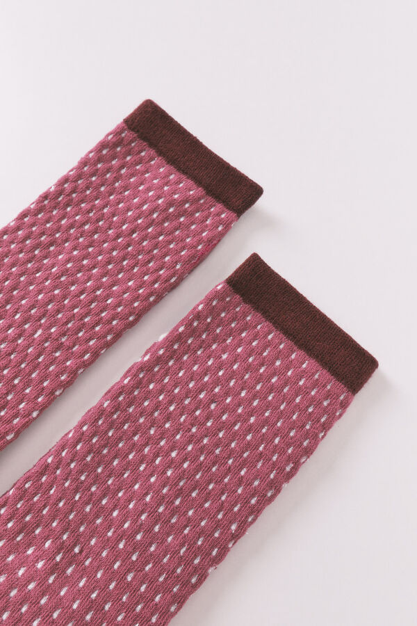 Women'secret Calcetines largos de l&uacute;rex color granate p&uacute;rpura