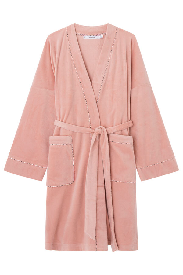 Womensecret Bata midi terciopelo rosa rosa