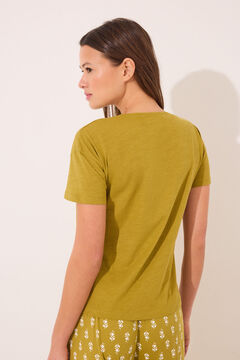 Womensecret Playera manga corta 100% algodón color caqui kaki