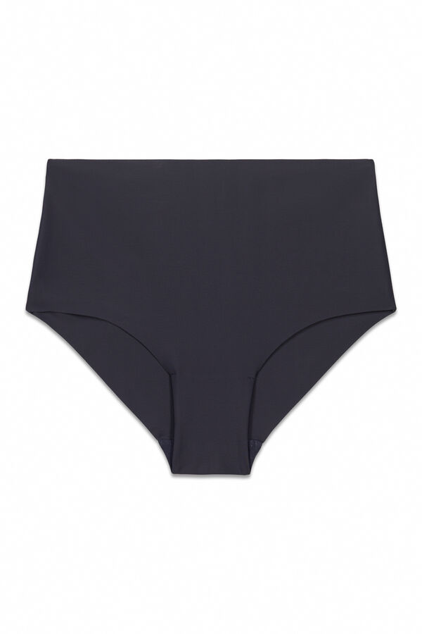 Women'secret Panty alta clásica de microfibra gris gris