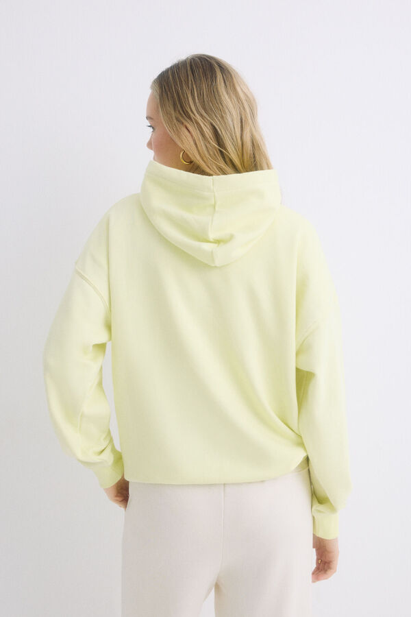 Womensecret Sudadera capucha felpa algodón amarillo amarillo