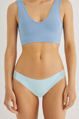Womensecret Panty brasileño microfibra encaje turquesa verde