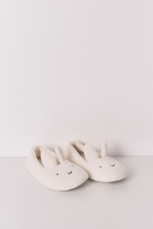 Women'secret Pantuflas para casa de zapatillas Miffy de borrego  marfil