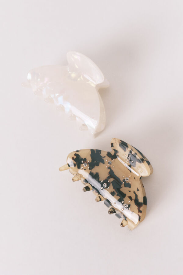 Women'secret Paquete de 2 mini clips con purpurina estampado