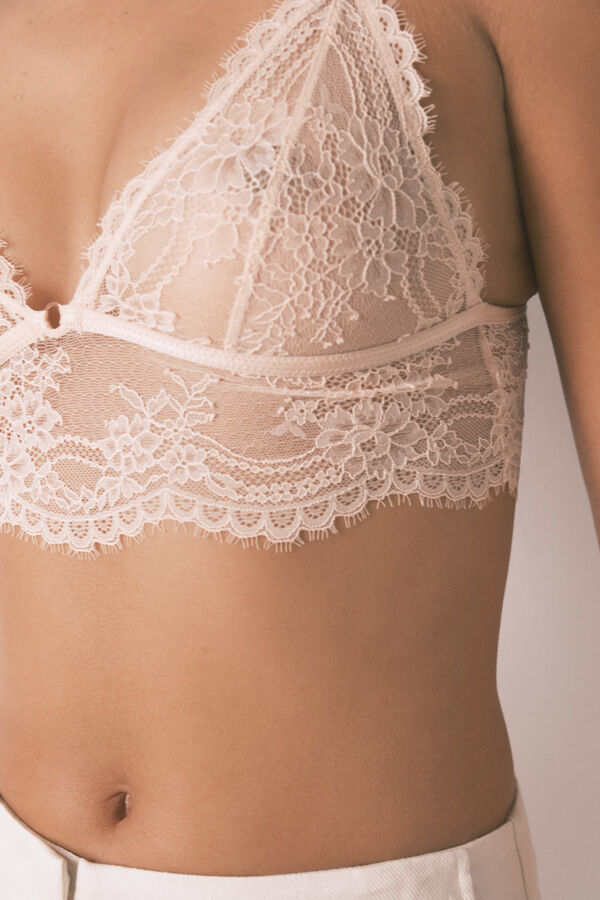 Womensecret Bralette de encaje encaje especial rosa