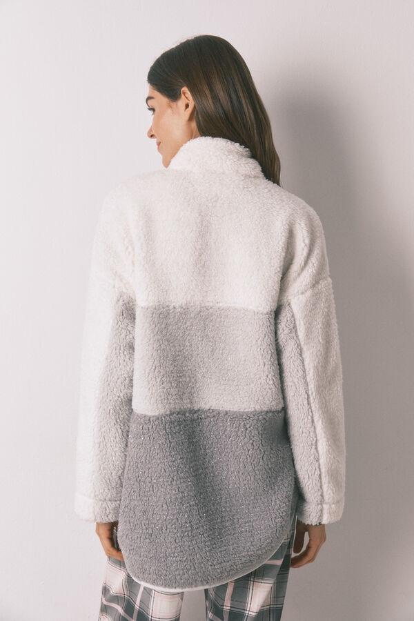 Women'secret Bata midi tejido borreguito lurex Stitch marfil