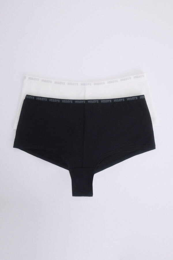 Womensecret Pack 2 bragas bóxer negro, blanco blanco