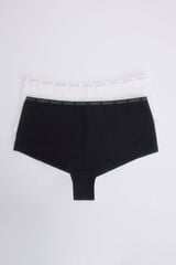 Womensecret Pack 2 bragas bóxer negro, blanco blanco