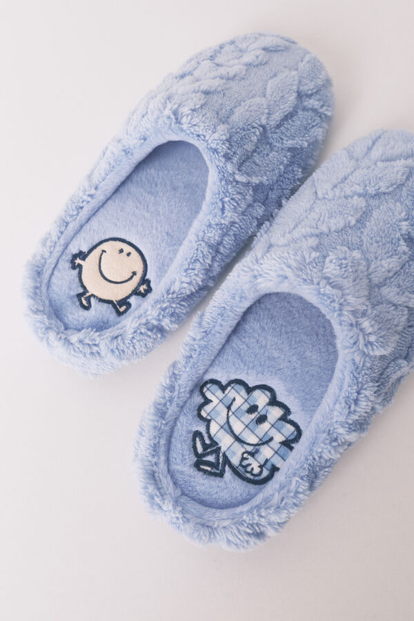 Women'secret Pack de pantuflas para casa y antifaz SmileyWorld® azul