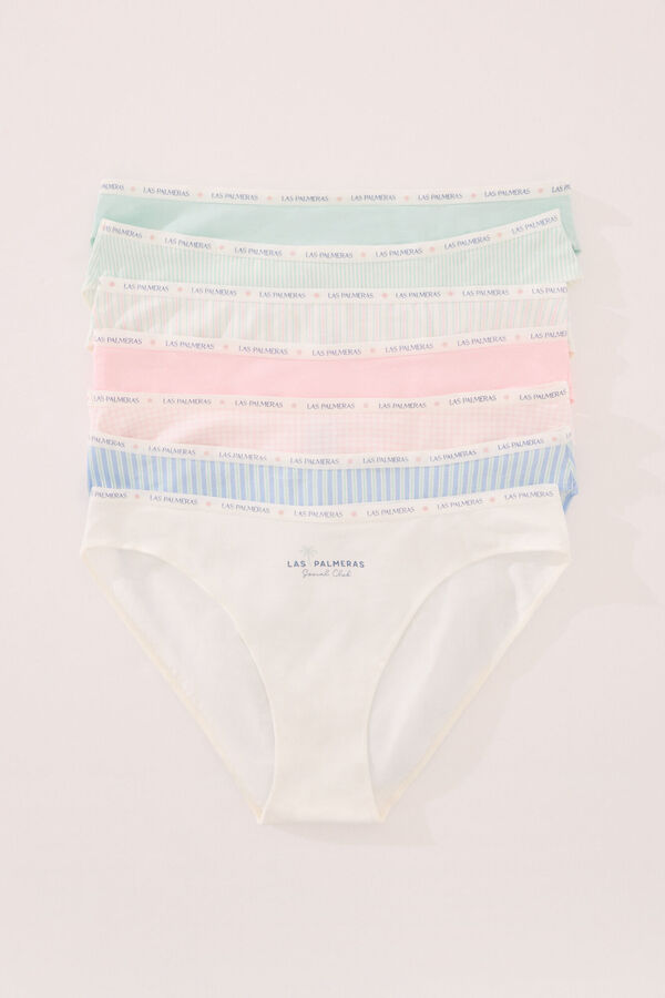 Womensecret Pack de 7 panties clásica de algodón con estampados variados estampado