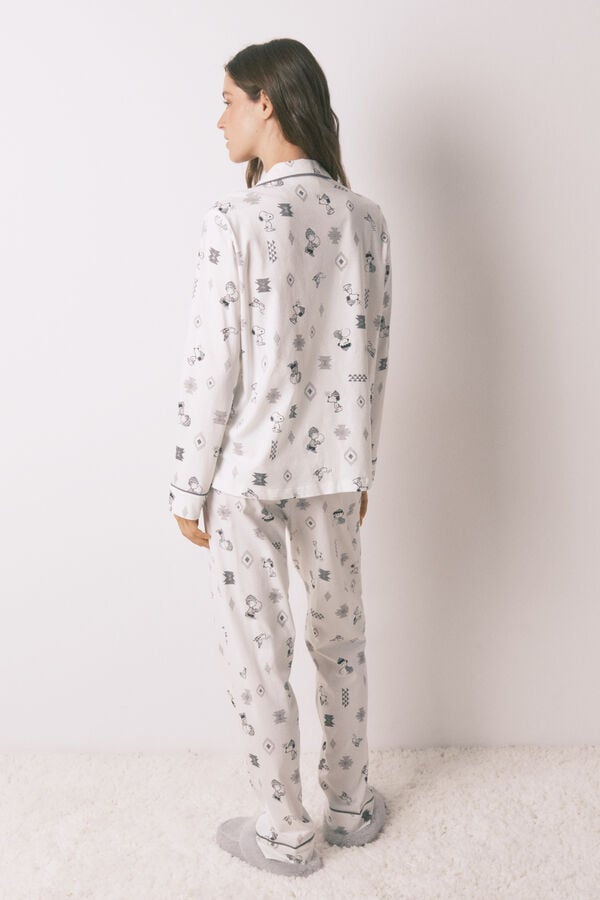 Women'secret Pijama camisera de Snoopy 100% algodón blanco