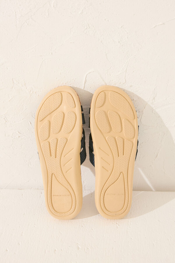 Womensecret Chanclas con tirantes efecto rafia café
