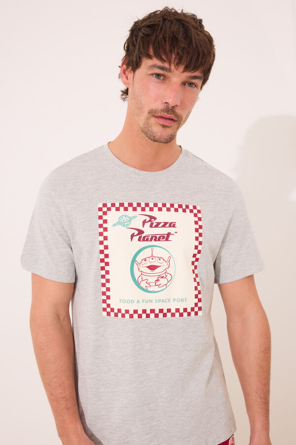 Womensecret Pijama corta hombre 100% algodón Pizza Planet rojo