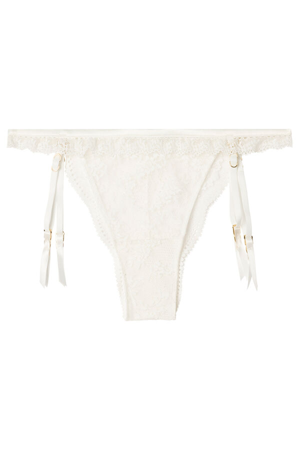 Womensecret Panty brasileño liguero blanco marfil