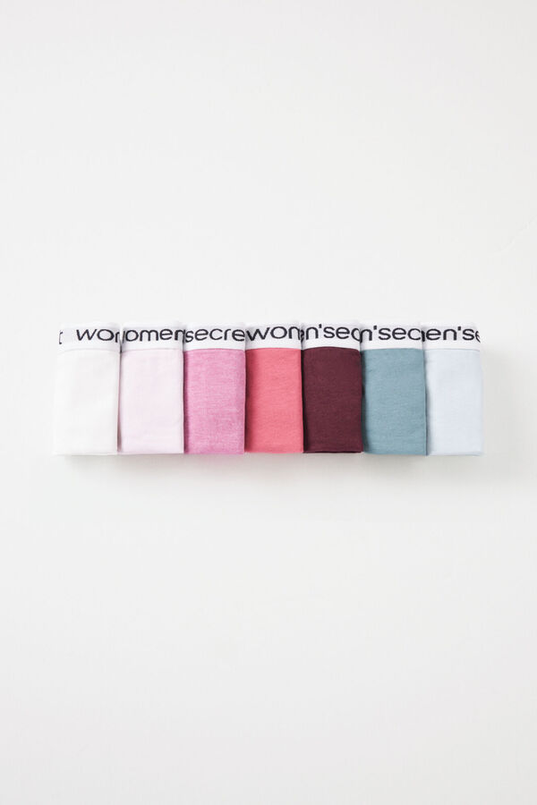 Womensecret Pack 7 panties clásicos algodón logo blanco