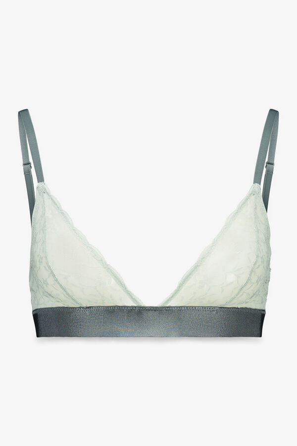 Women'secret Brasier triangular de encaje verde NATURAL verde