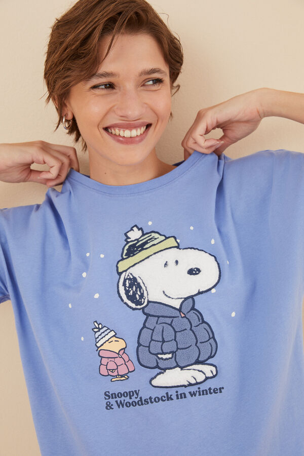 Womensecret Pijama 100% algodón Snoopy azul azul