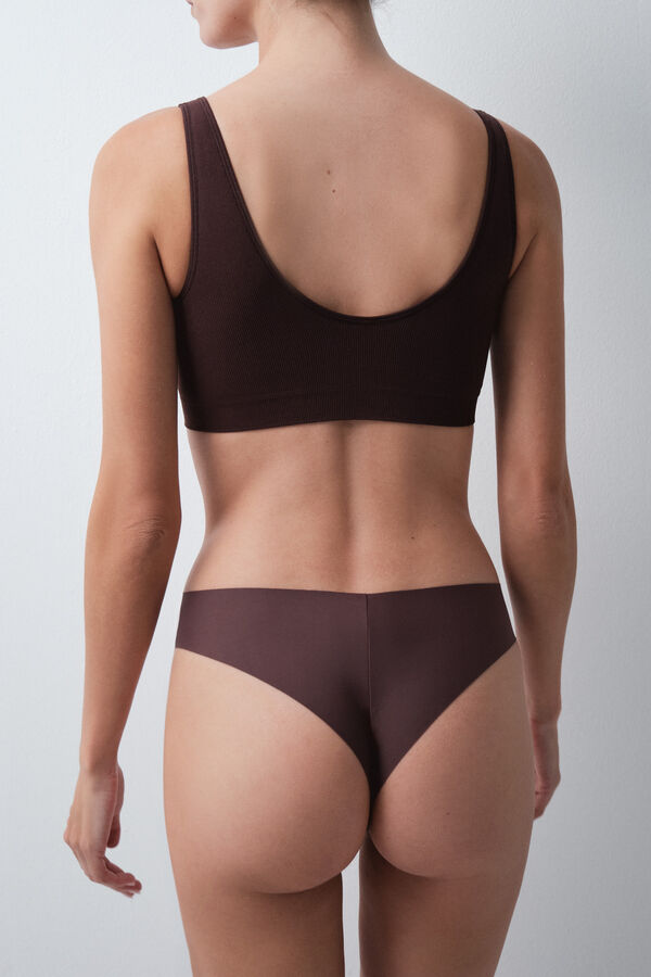 Women'secret Braga brasile&ntilde;a microfibra marr&oacute;n caf&eacute;