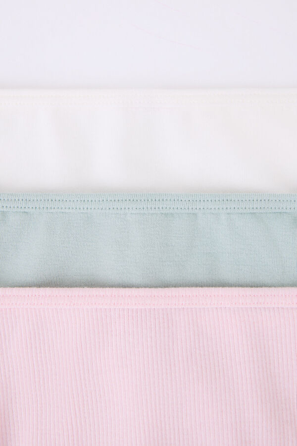 Womensecret Pack 3 bragas brasileñas blanco, rosa, verde blanco