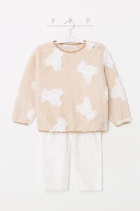 Womensecret Pijama infantil larga polar ositos jacquard naranja
