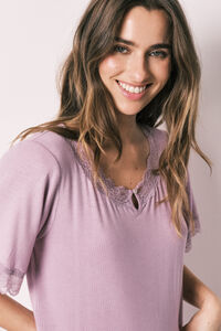 Women'secret Camis&oacute;n largo tacto suave de viscosa rosa