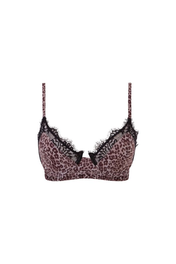 Women'secret Brasier cl&aacute;sico de encaje con estampado animal PRETTY estampado