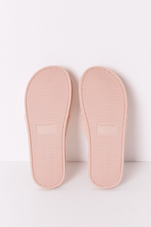 Womensecret Pantufla rosas de borrego rosa