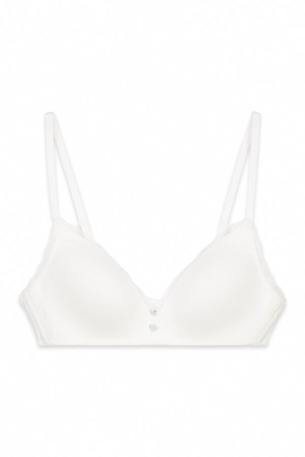 Women'secret Brasier triangular con relleno de algod&oacute;n blanco LOVELY blanco