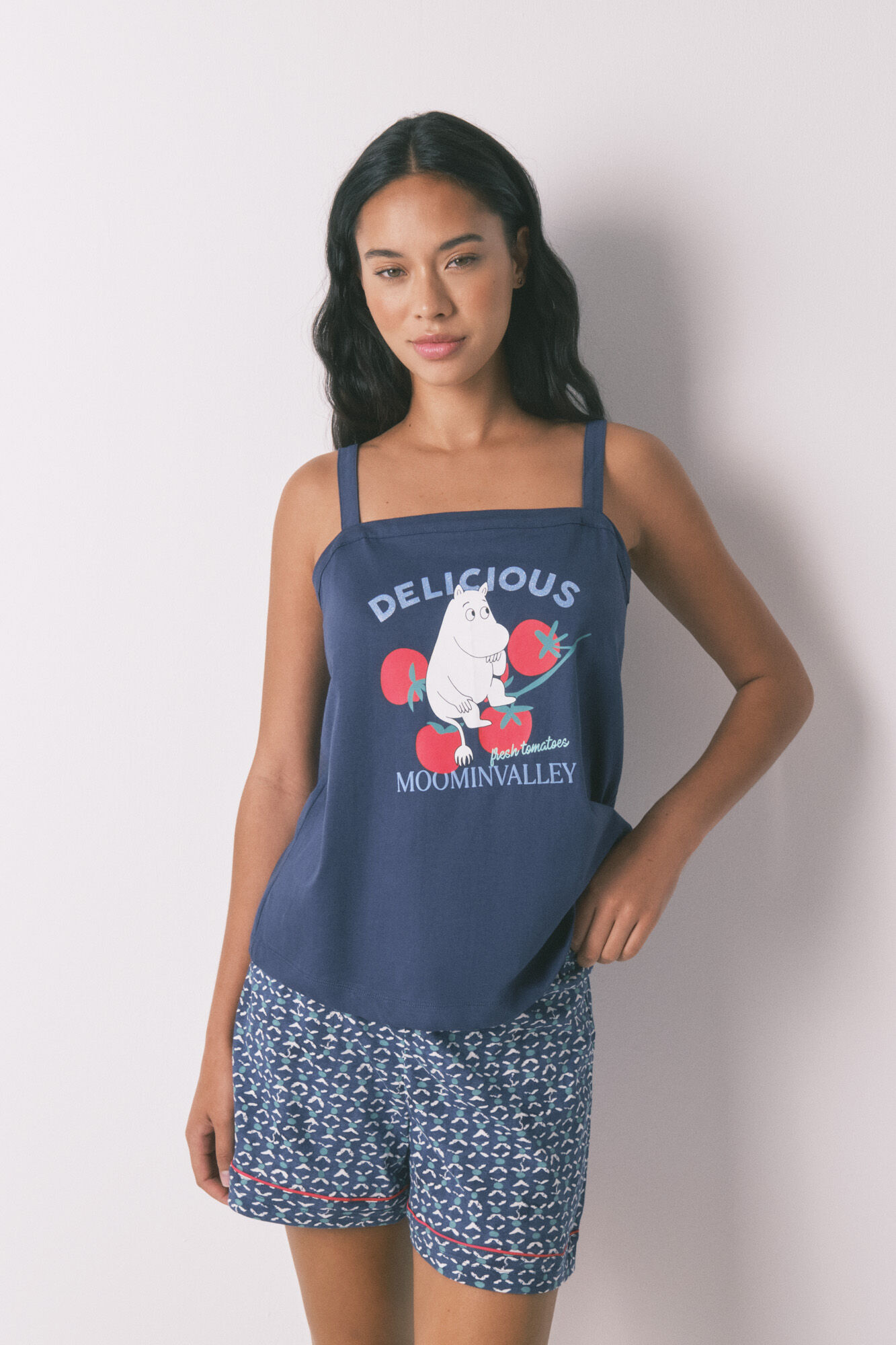 Women'secret Pijama corta azul Moomin 100% algod&oacute;n 