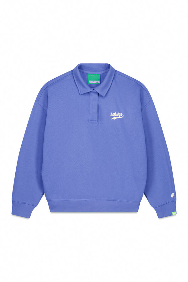 HI&BYE Sudadera polo de felpa azul  azul