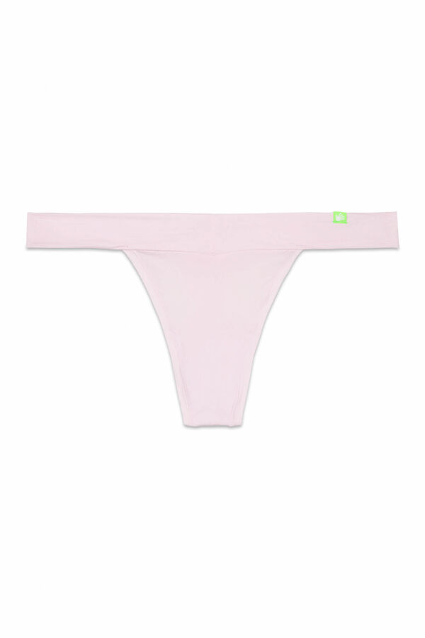 HI&BYE Tanga de microfibra con purpurina rosa rosa