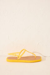 Womensecret Chanclas entrelazadas con puntera cuadrada amarillo