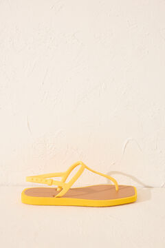 Womensecret Chanclas entrelazadas con puntera cuadrada amarillo