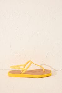 Womensecret Chanclas entrelazadas con puntera cuadrada amarillo