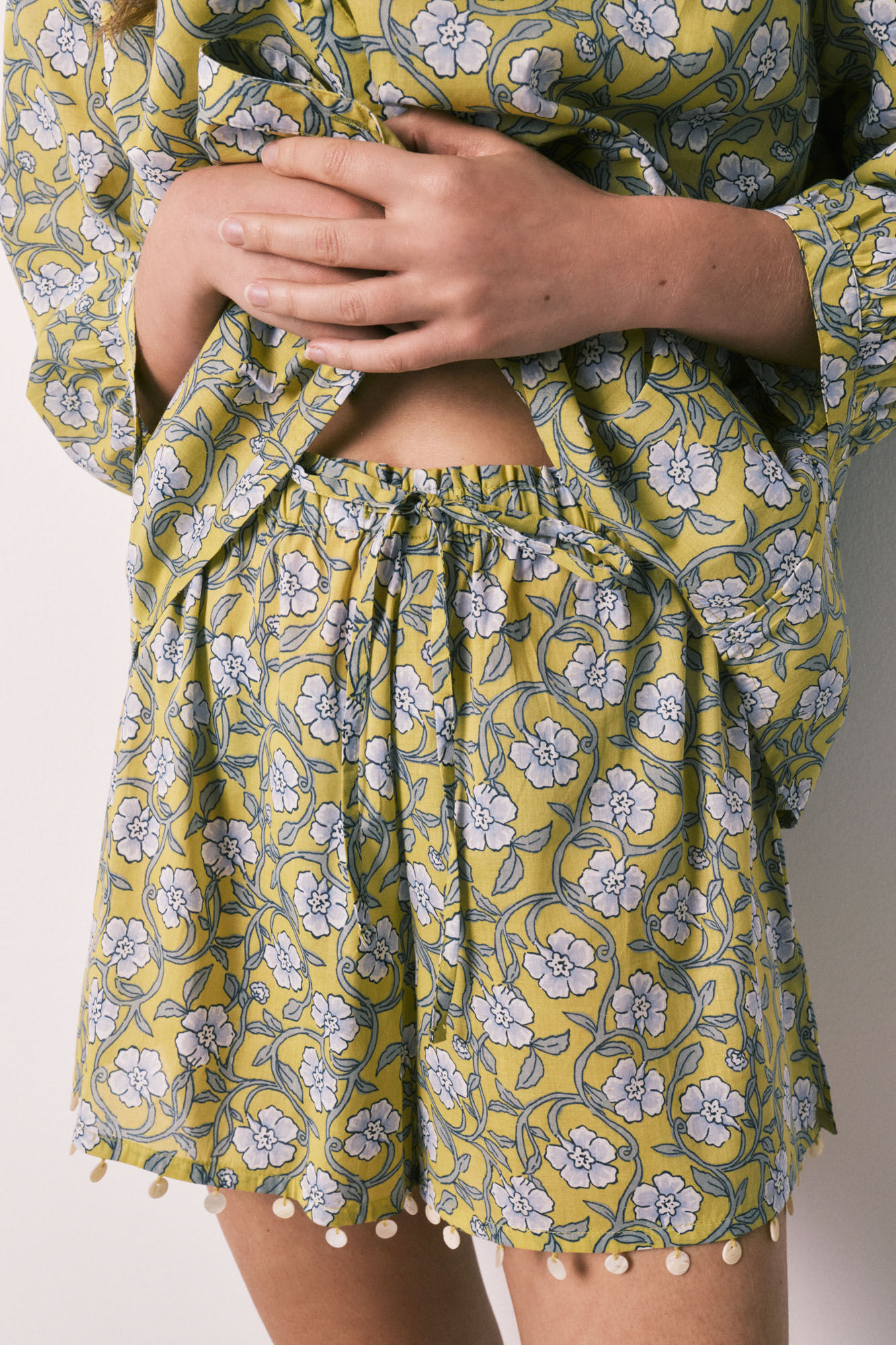 Women'secret Conjunto corto camisero estampado de flores